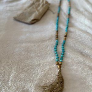 Turquoise and gold beads